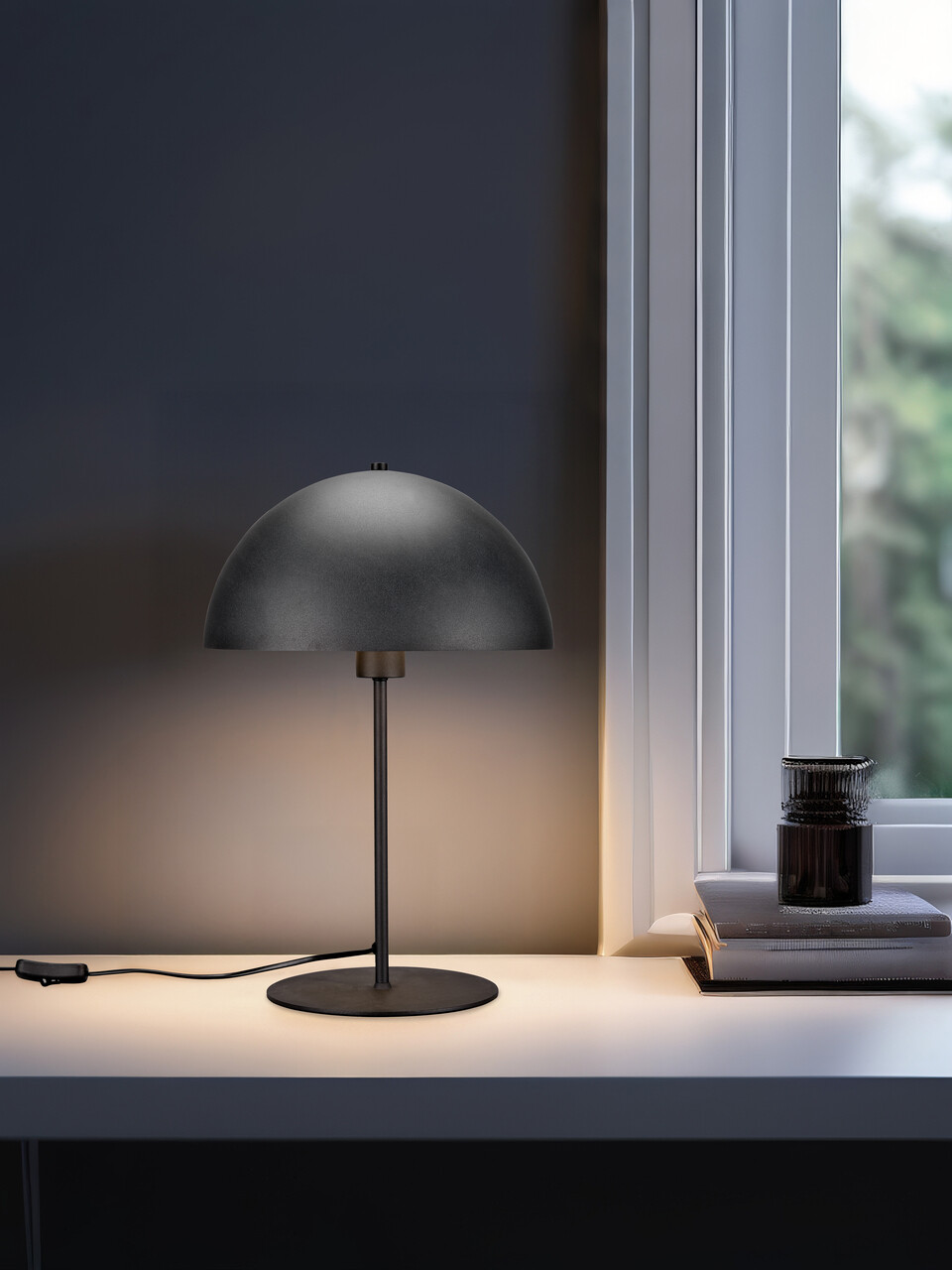 Lampa de masa Nola, TRIO, 20x30.5 cm, 28W, 1x E14, metal, negru mat - imagine 5